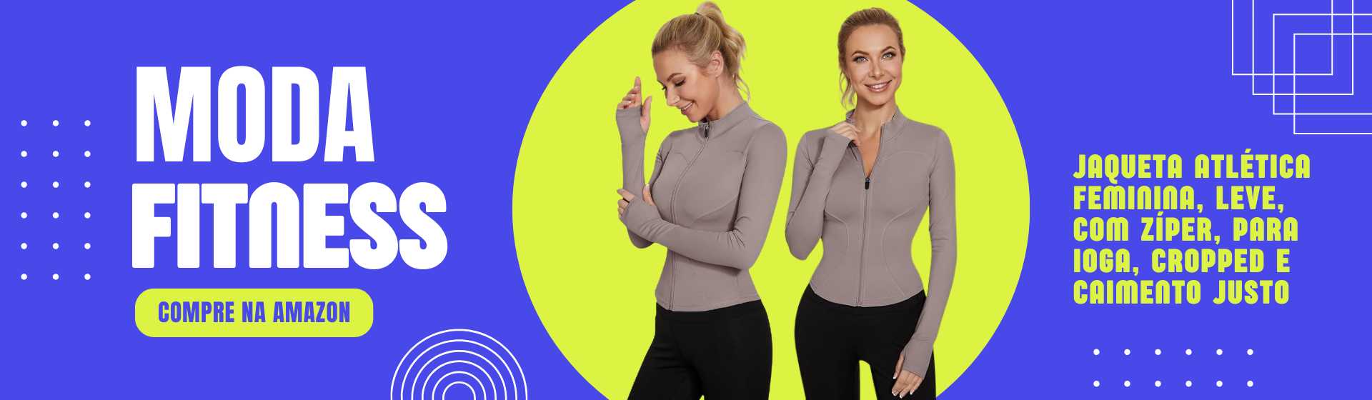 Jaqueta Atlética Feminina Cropped, Microfibra, Leve, com Zíper. Moda Fitness e Ioga. Compre na Amazon.